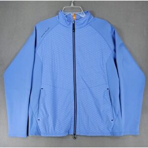 Peter Millar Merge Elite Hybrid Jacket Blue Full Zip Golf Stretch Men Large